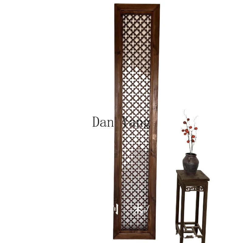 YJ Ancient screen partition old hollow lattice flower window background wall decoration