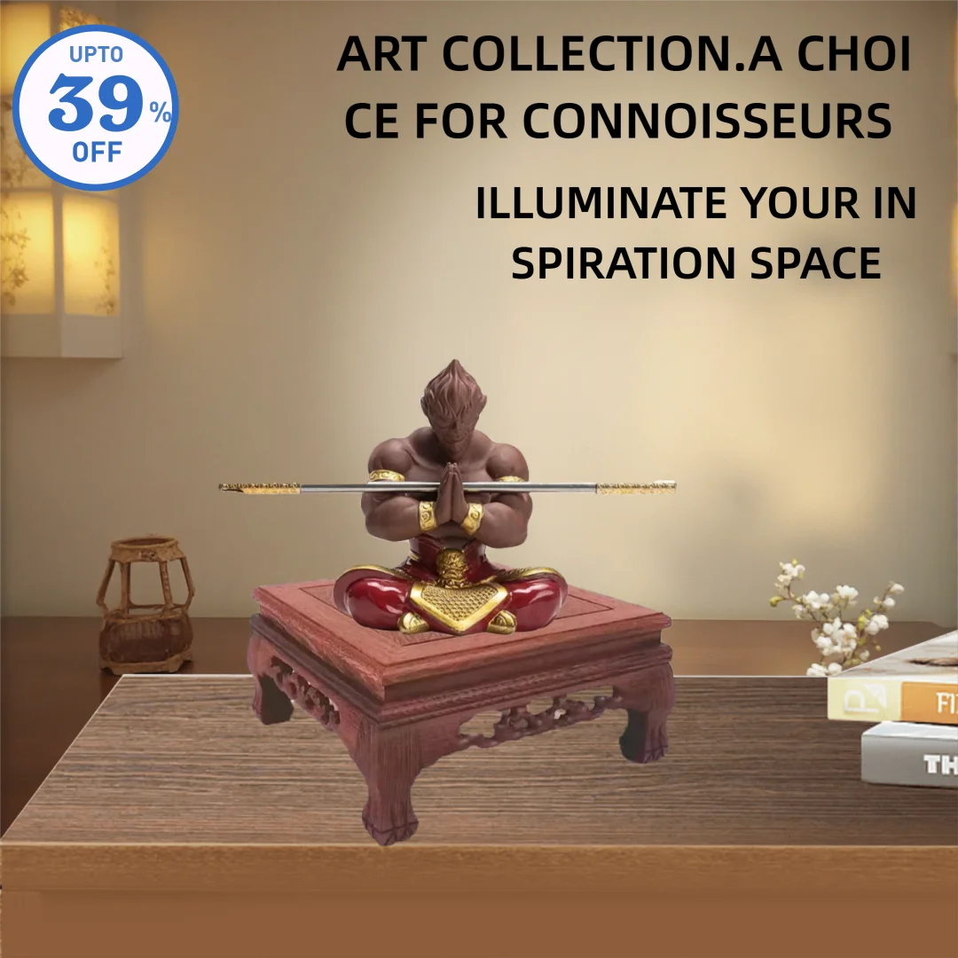 

Ceramics Sun Wukong Statue, Chinese Mythological Character Figure Artwork for Home Living Room Office Desk Decoration