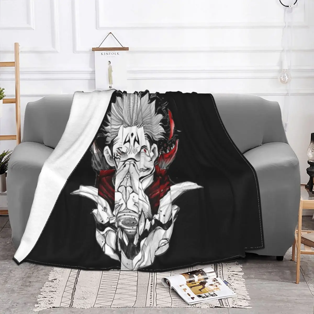 Jujutsu Kaisen Perfect Giftanime manta colcha cama a cuadros sofá a cuadros Sudadera con capucha manta para camas