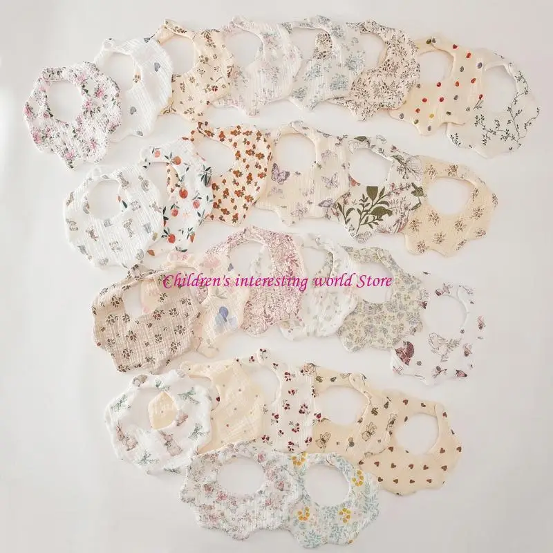 

Baby Bib Unisex Cotton Bandana Bib 6 Layer Newborn Bib Baby Feeding Bib Lovely for Drooling & Teething Infants 425F