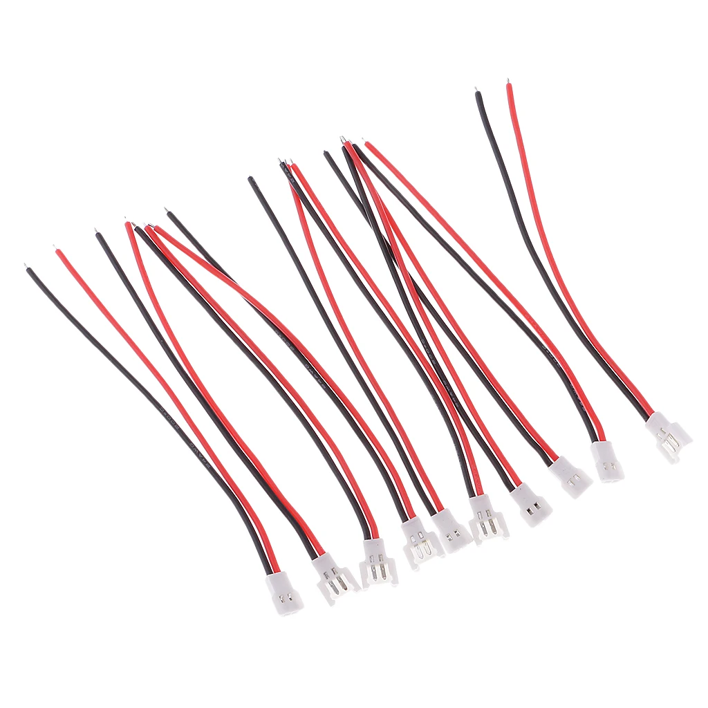 Cable de carga de batería Lipo 3,7, 10 piezas, 51005 V, 2 pines, conector macho y hembra con Cable para RC Drone Car Toy Part