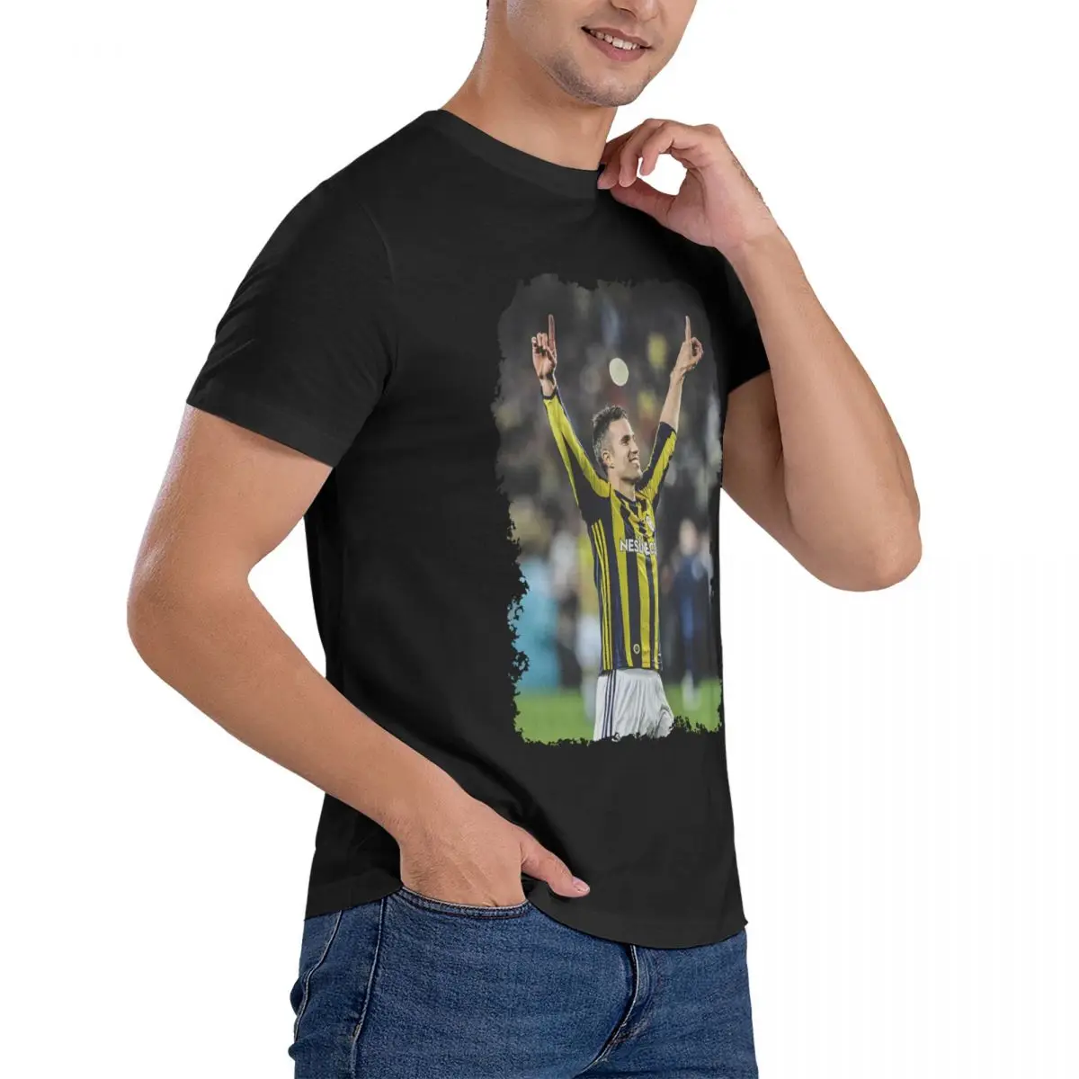 Robin Van Persie T-Shirt męski Fenerbahce zabawa koszulki z krótkim rękawem z okrągłym kołnierzem T-shirty bawełniane unikatowe topy