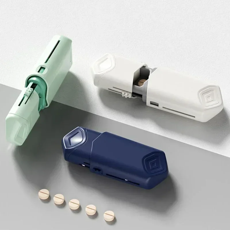 

Pill Cutter Portable Mini Drug Tablet Medicine Divider Dustproof Organizer Box Crusher Pill Case Health Care