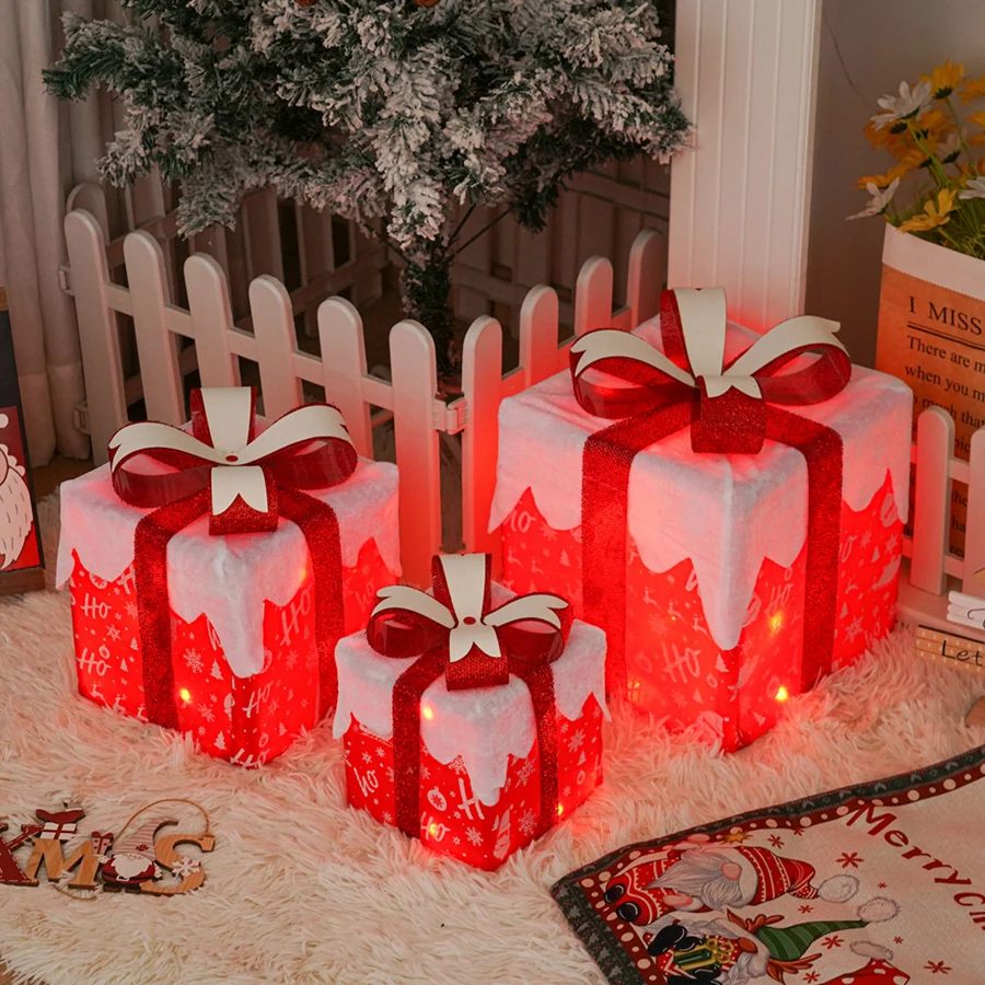 Christmas Tree Scene Decoration Snowflakes Valentine's Day Birthday Gift Box Decorations Atmosphere Decorative Lights