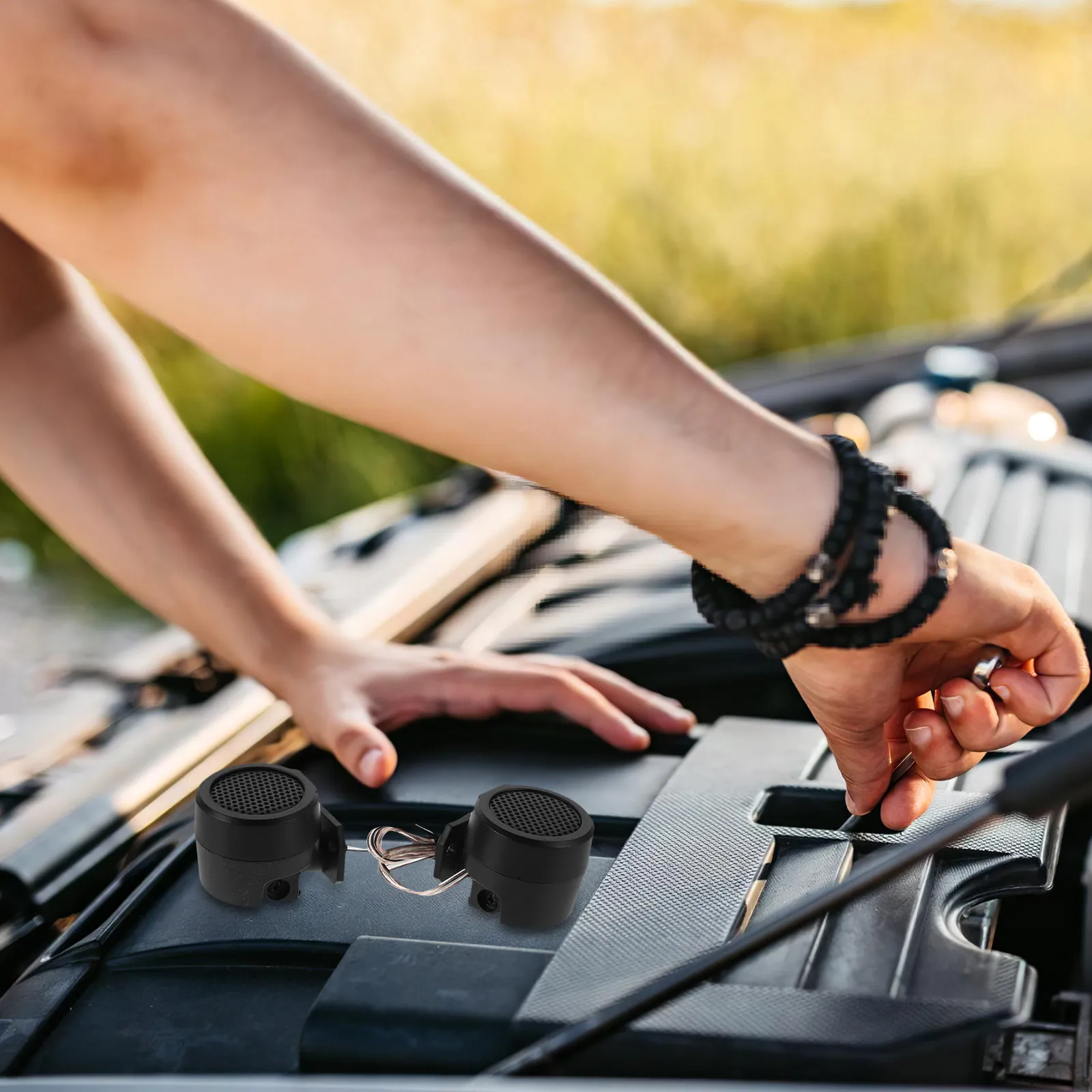 1Pair Vertical Round 500W Car Stereo Tweeters High Frequency Super Tweeters Easy Install for Car Audio Mini