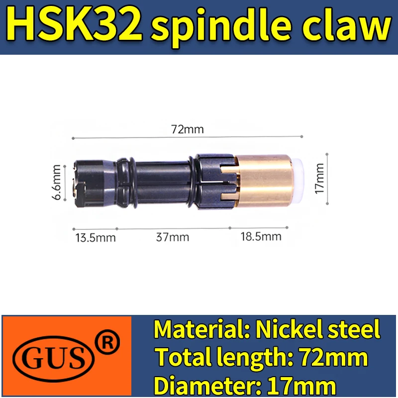 GUS HSK32 HSK40 HSK50 HSK63 Spindle Gripper Claw Clamp 4 Petal Pull Clamp Tool Five axis machine tool holder CNC Machine Center