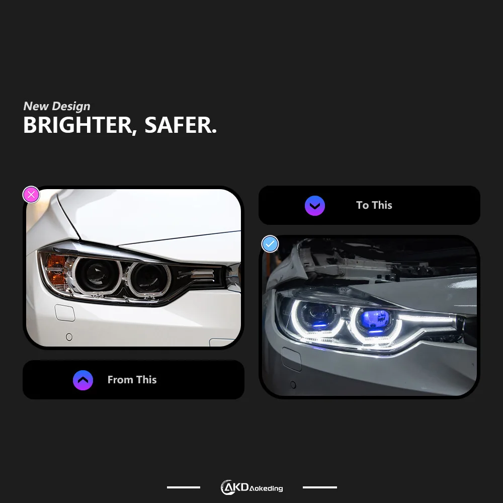 Car Lights For BMW F30 Laser Headlight Projector Lens 2013-2018 F31 LCI LED Head Lamp Car Styling Auto Accessory Dual Color DRL