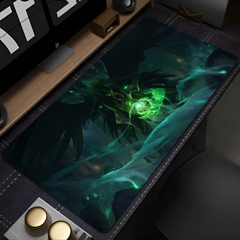 League of Legends Swain Mousepad Office PC Gaming Accessories Keyboard Rug Laptop Gamer Cabinet Mouse Pad Green Dragon Desk Mat