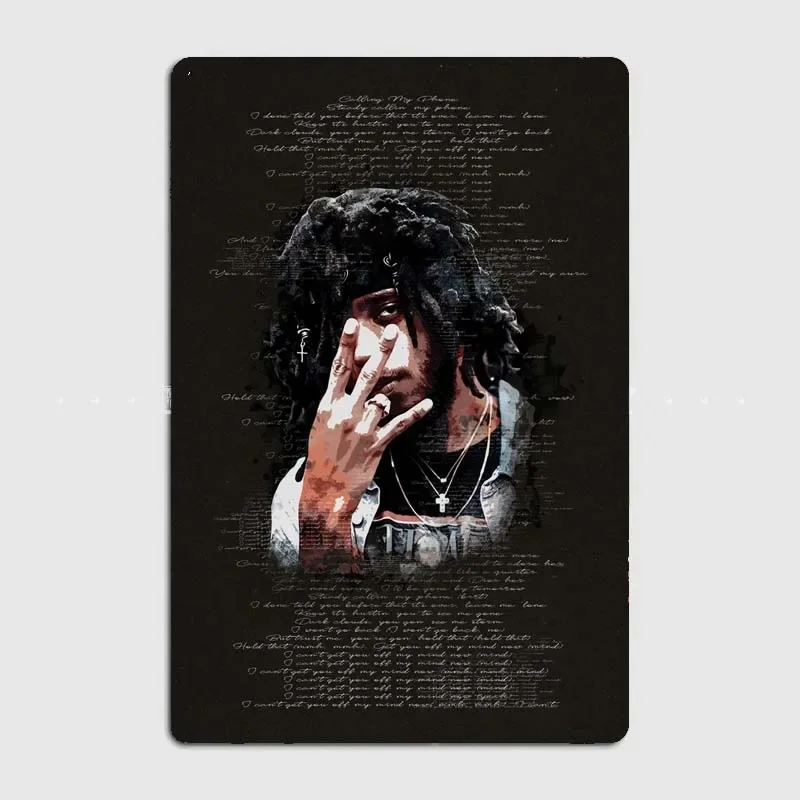 6LACK уникальный дизайн, современный эстетический художественный плакат, жестяной знак для гостиной, декор для дивана