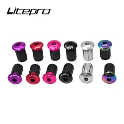 Litepro Folding Bike Handle Grips Plugs  22-24MM MTB Bicycle Handlebar Plug Aluminum Alloy Bar End Cap Expamsion