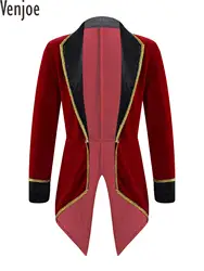 Kids Boys Girls Circus Ringmaster Costume Showman Tailcoat Long Sleeve Blazers Jacket Tuxedo Coat for Carnival Festival Party