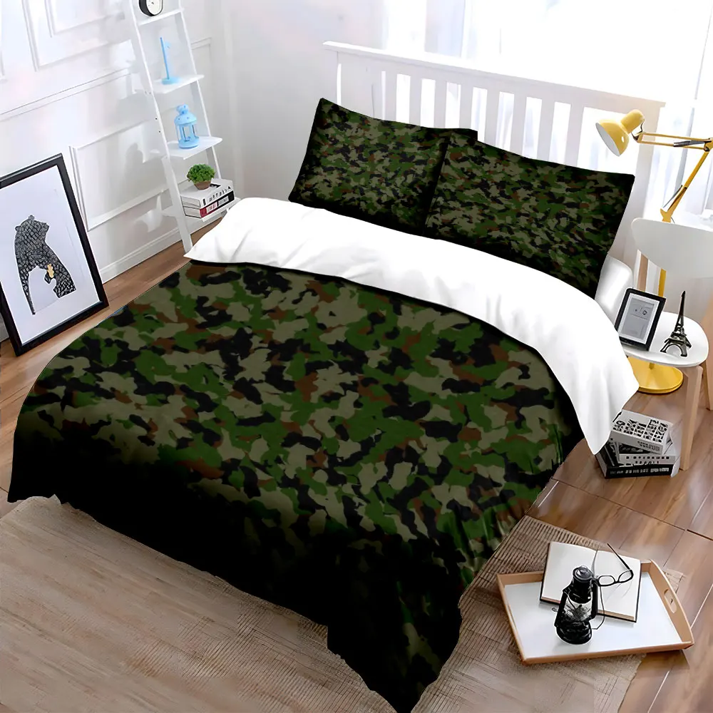 

3D Real Tree Camouflage Pattern 3PC Outdoor Gear kid's and adults' bedroom decor, Exquisite three-piece bedding set gift