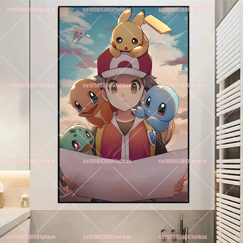 شخصيات أنيمي البوكيمون الكلاسيكية Bulbasaur Gengar Eevee Charizard Jigglypuff ملصق طباعة الفن قماش اللوحة ديكور المنزل