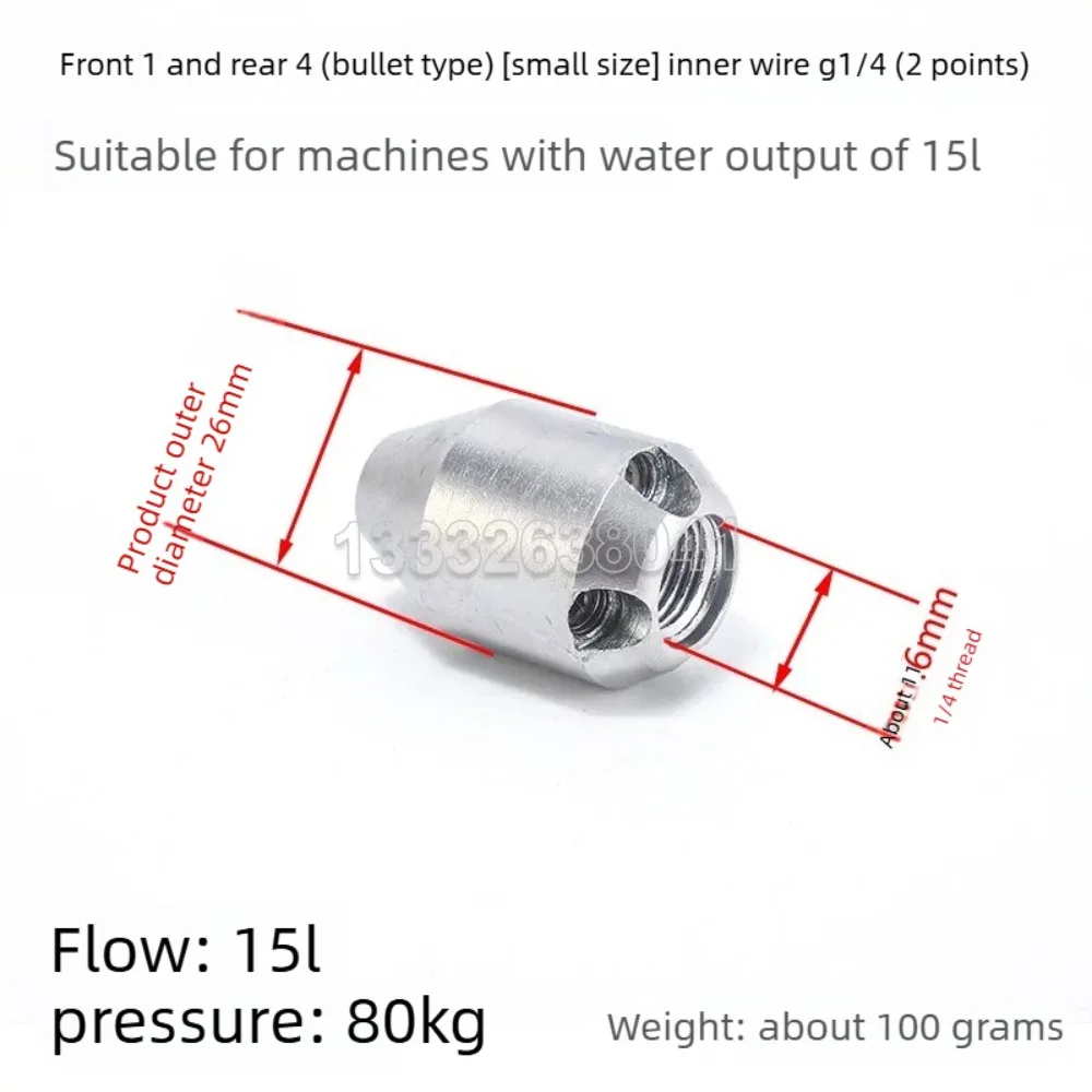 

Discount 1/4 "Sewer Jetter Nozzle Kit Stainless Steel Jet Nozzle Pressure Washer Accessories 5000 Psi