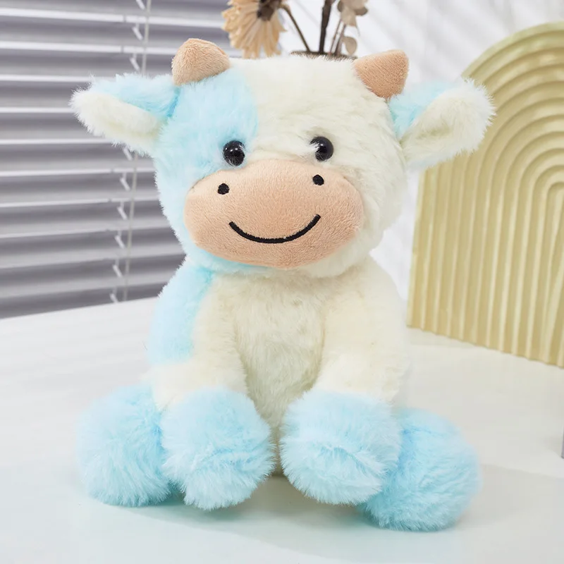 25 سنتيمتر لطيف وملون العجل الصغير ألعاب من نسيج مخملي دمية محشوة ناعمة على شكل حيوان لتزيين غرفة النوم عيد الميلاد هدية عيد ميلاد للأطفال