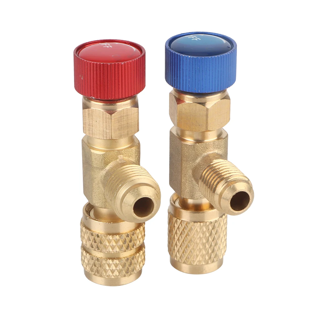 Valvola refrigerante aria condizionata 1pc 1/4 "R22 R410 adattatore di sicurezza valvola ca giunto di riempimento riparazione aria condizionata e fluoruro