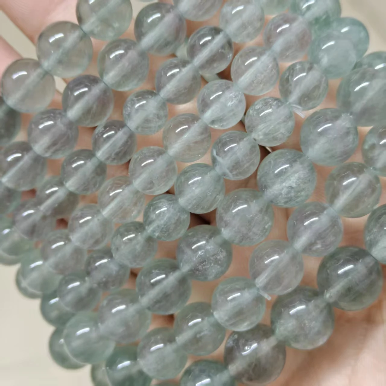 Natürliche AAA Drahtgezogene Blau-Violette Fluorit Glücksstein Glatte Runde Perlen für Schmuckherstellung, Armband- und Halsketten-Design, Geschenk – Detail 7