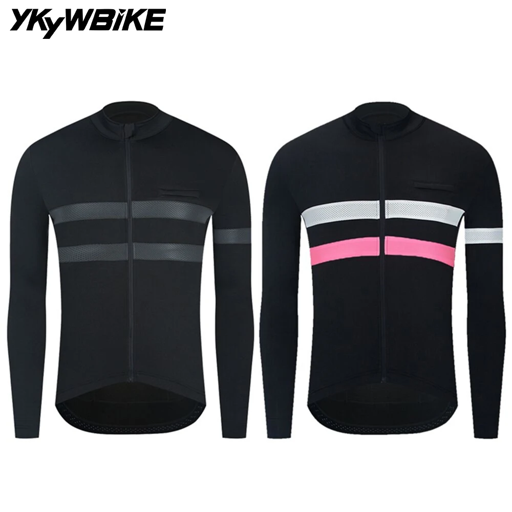 YKYWBIKE Men's Cycling Jersey 5-15°C Warm Fleece Bike Jersey Long Sleeves Cycling Jacket Bike Clothes MTB Road Bike Pro