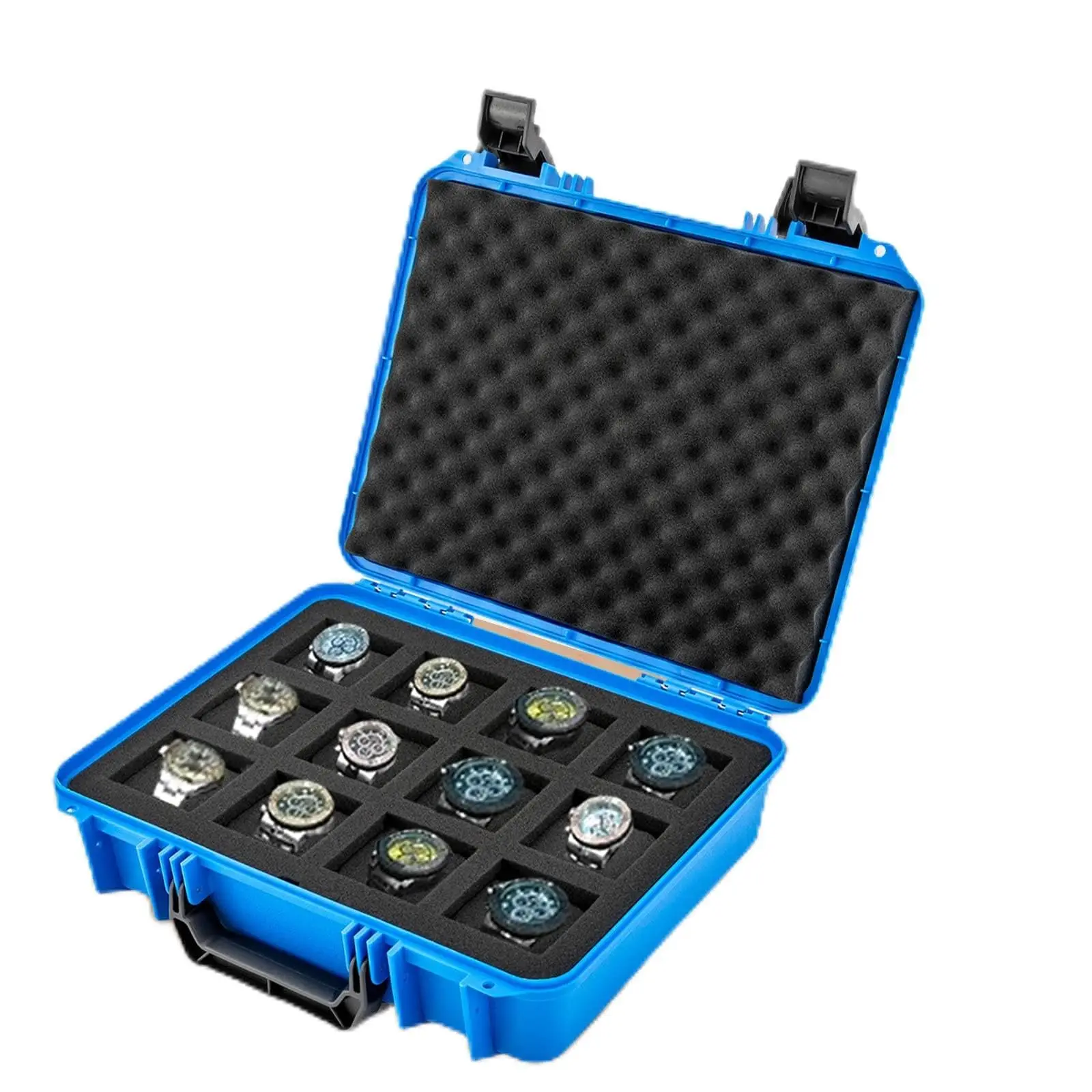 Gdrasuya10 пластиковая коробка для часов портативный 12-слотовый чехол для переноски часов с ручками защитный жесткий чехол современный органайзер для хранения часов