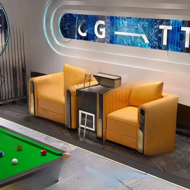 High-end viewing chair, billiard hall, sitting area, sofa, coffee table, box, floor style, creative sofa, card seat