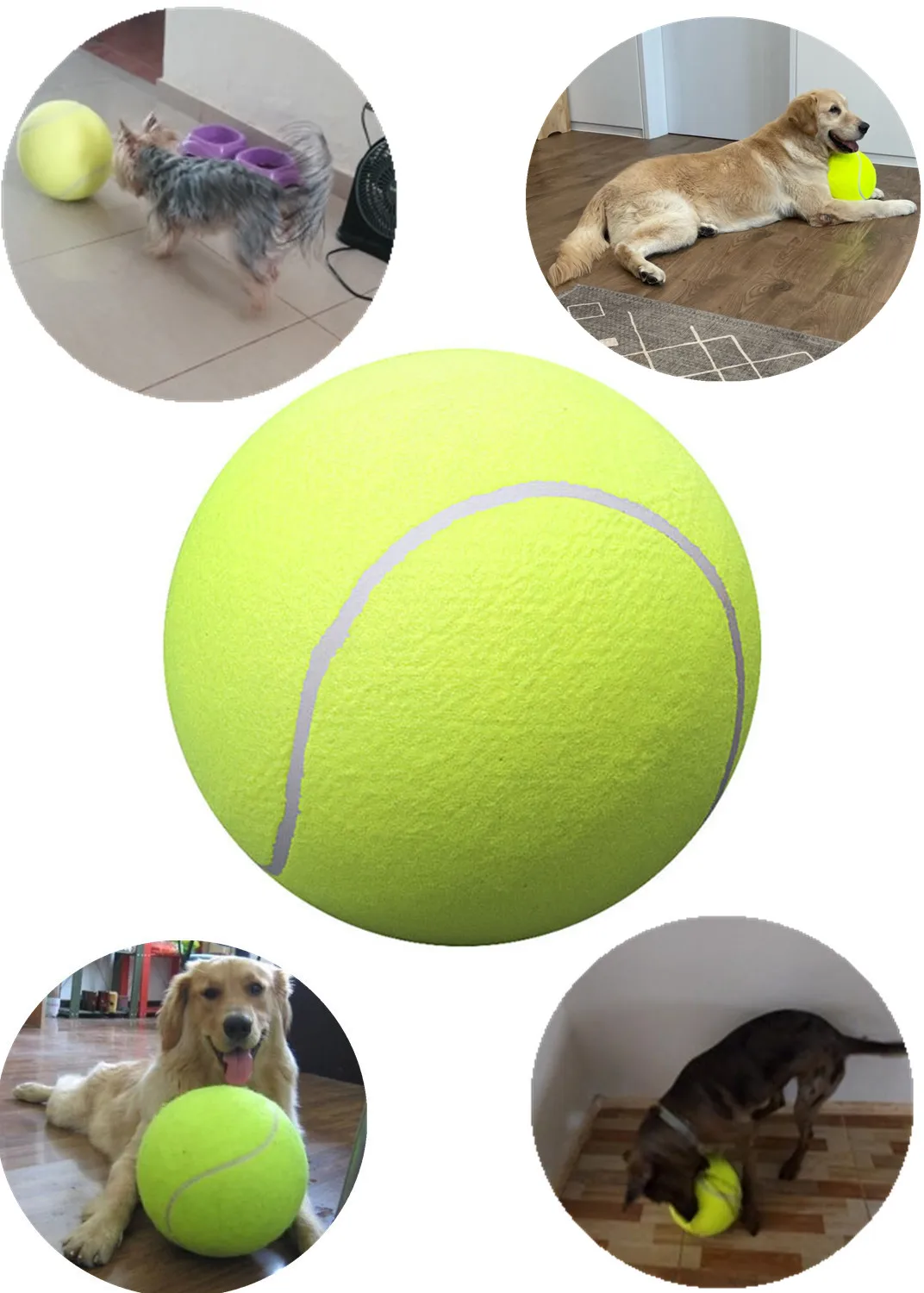 Giant Inflatable Tennis Ball for Dog, Chew Interactive Toy, Big Pet Supplies, 9.5 Inch, 24cm