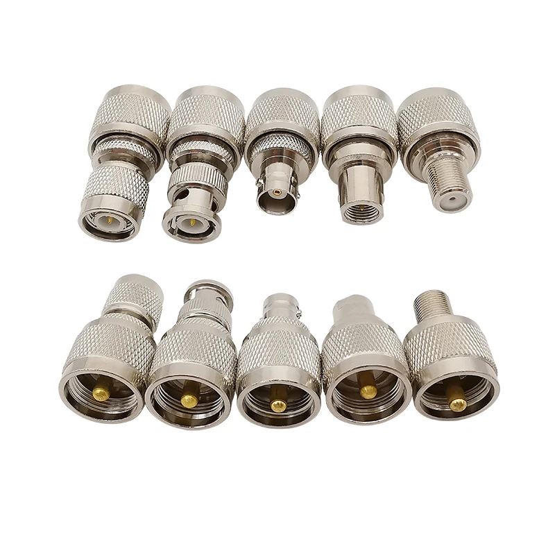 20Pcs/lot RF Adapter UHF PL259 SO239 To SMA BNC TNC MCX FME F-Type MiNi UHF Male Female Plug Coaxial Coax Connector Kit Straight