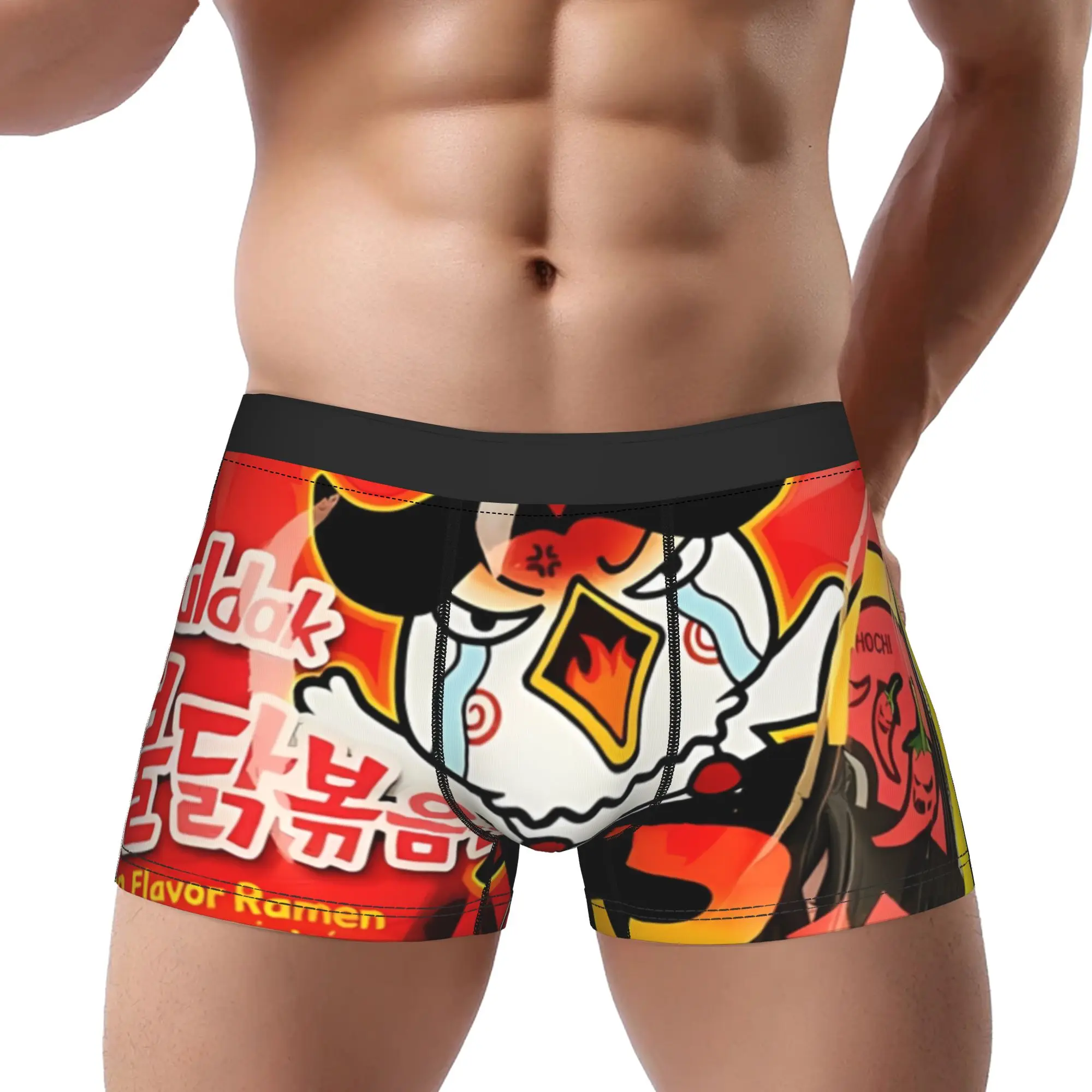 Calzoncillos bóxer cómodos para hombre con estampado de Buldak Ramen HOT CHICKEN SPICY RAMEN