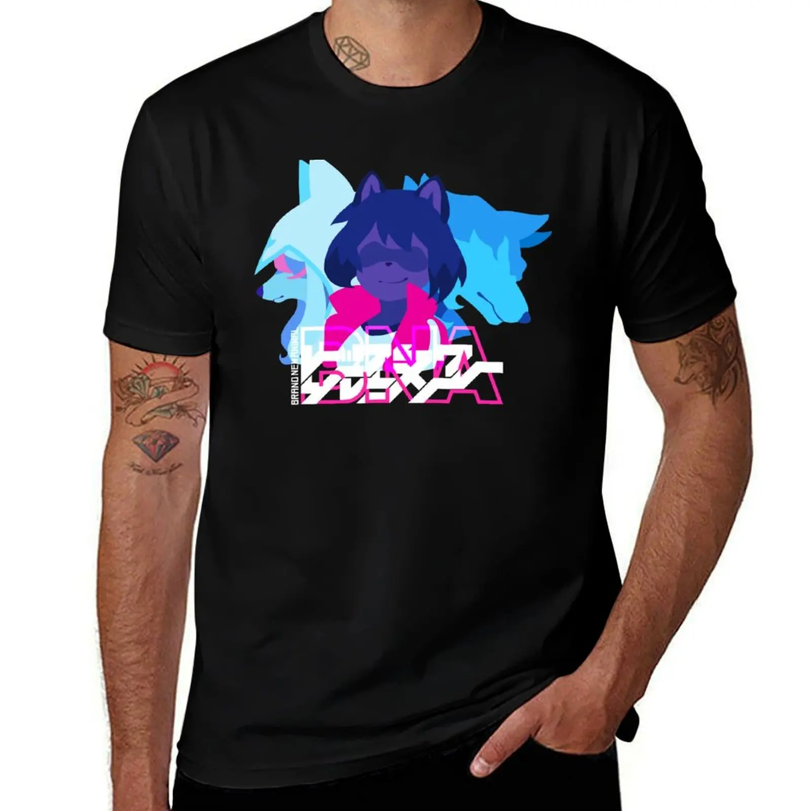 Brand New Animal Shirou Michiru Nazuna Flat Icon T-Shirt Classic Graphic Short Sleeve Top