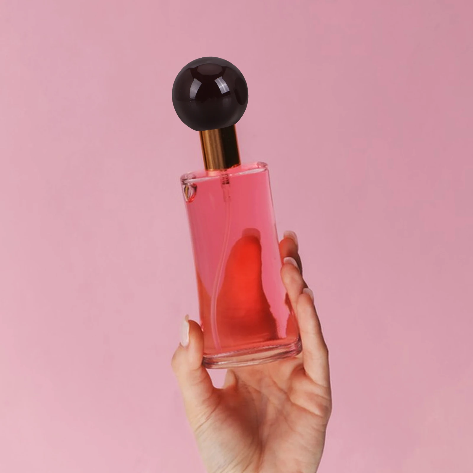 5 Pcs Perfume Ball Cap 15 Mouth Colorful Electroplated Spherical Cover Spray Bottle Topper Lid Cologne Sprayer Portable