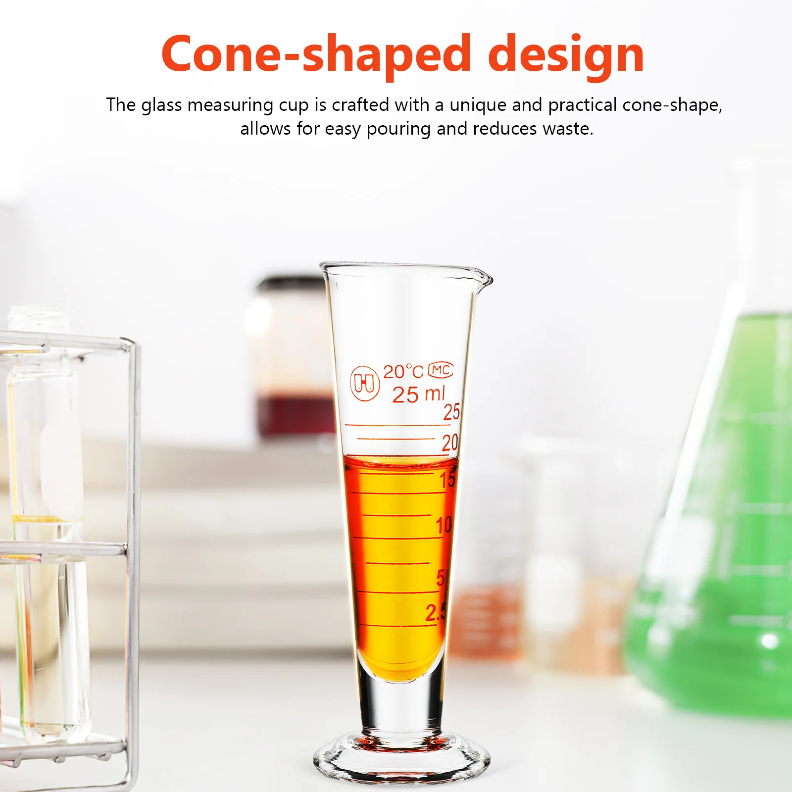 

Small Glass Measuring Cup 25Ml Graduated Cylinder Laboratory Precise Liquid Measuring Beaker Glass Measure Cups
