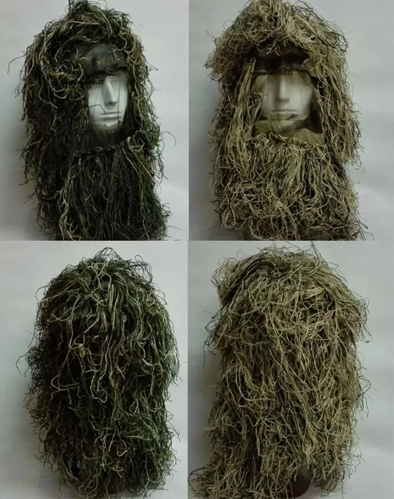 

Тихий Тактический Камуфляжный 3D-чехол на голову GHILLIE YOWIE с изображением лесной травы