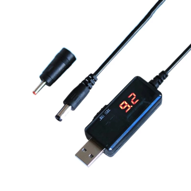 USB To DC Adjustable DC9V/12V Boost Cable With LED Display Booster Suitable For Router Switches