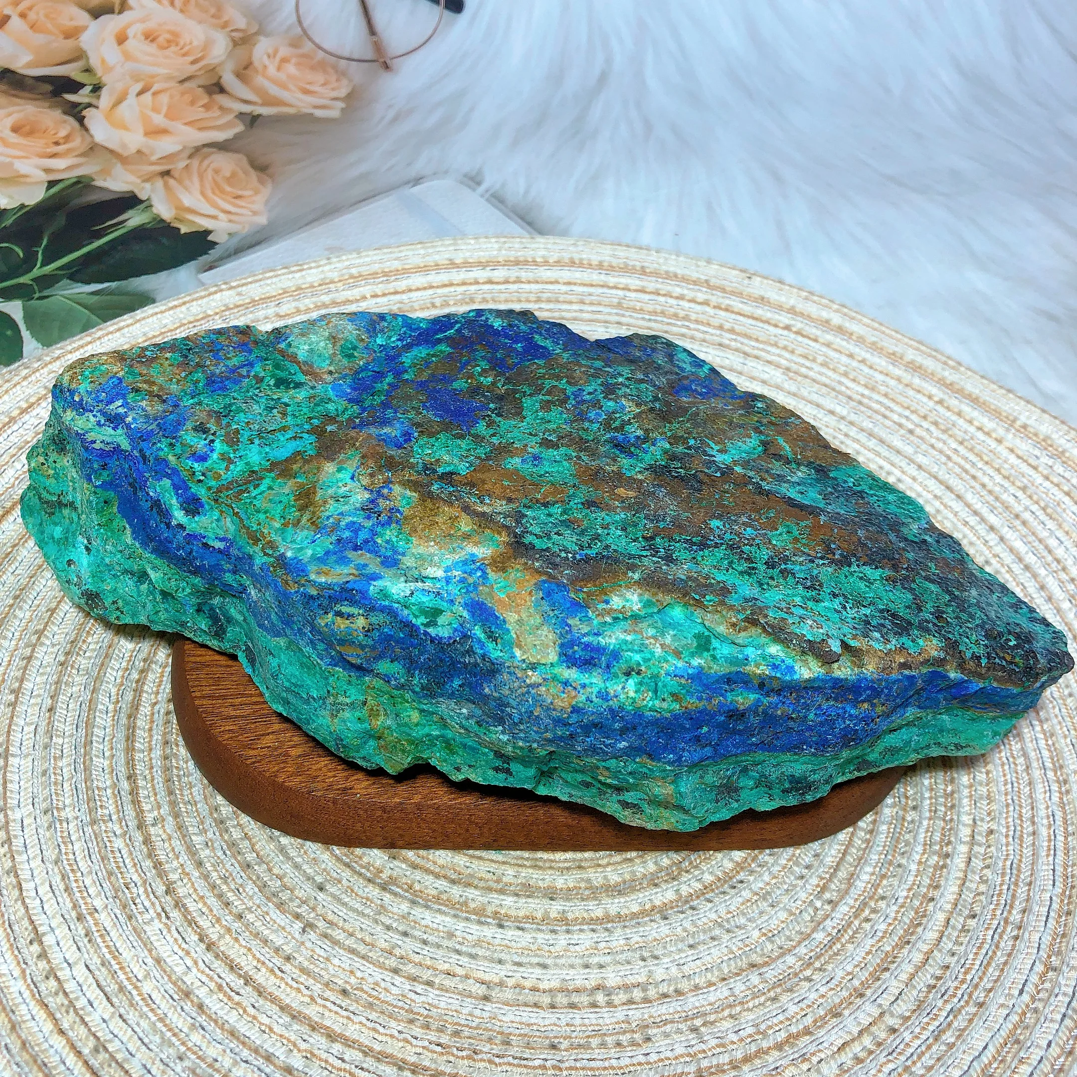 Natural Crystals Azurite Chrysocollars Raw Stone Specimen Colorful High Quality Energy Ornament Room Decor Gift