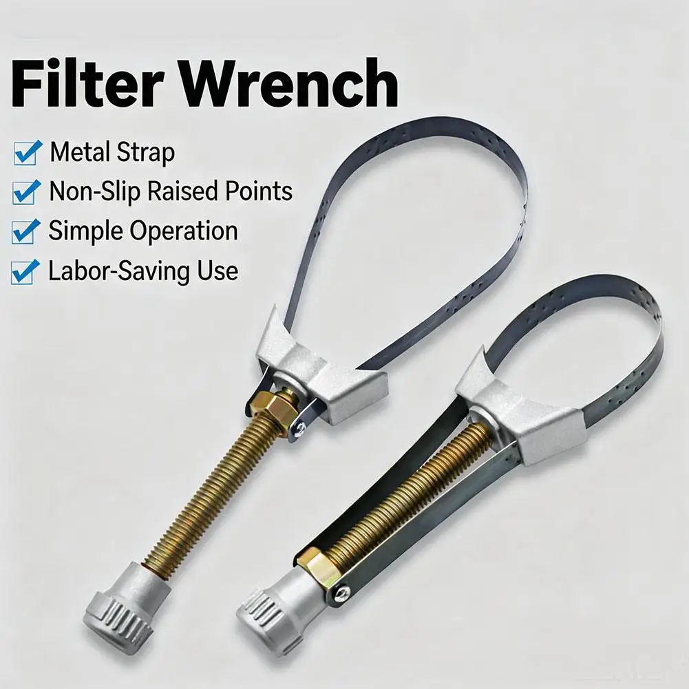 Car Oil Filter Removal Tool Adjustable 60mm to120mm Diameter Adjustable  Hand Tools Steel Strap Wrench