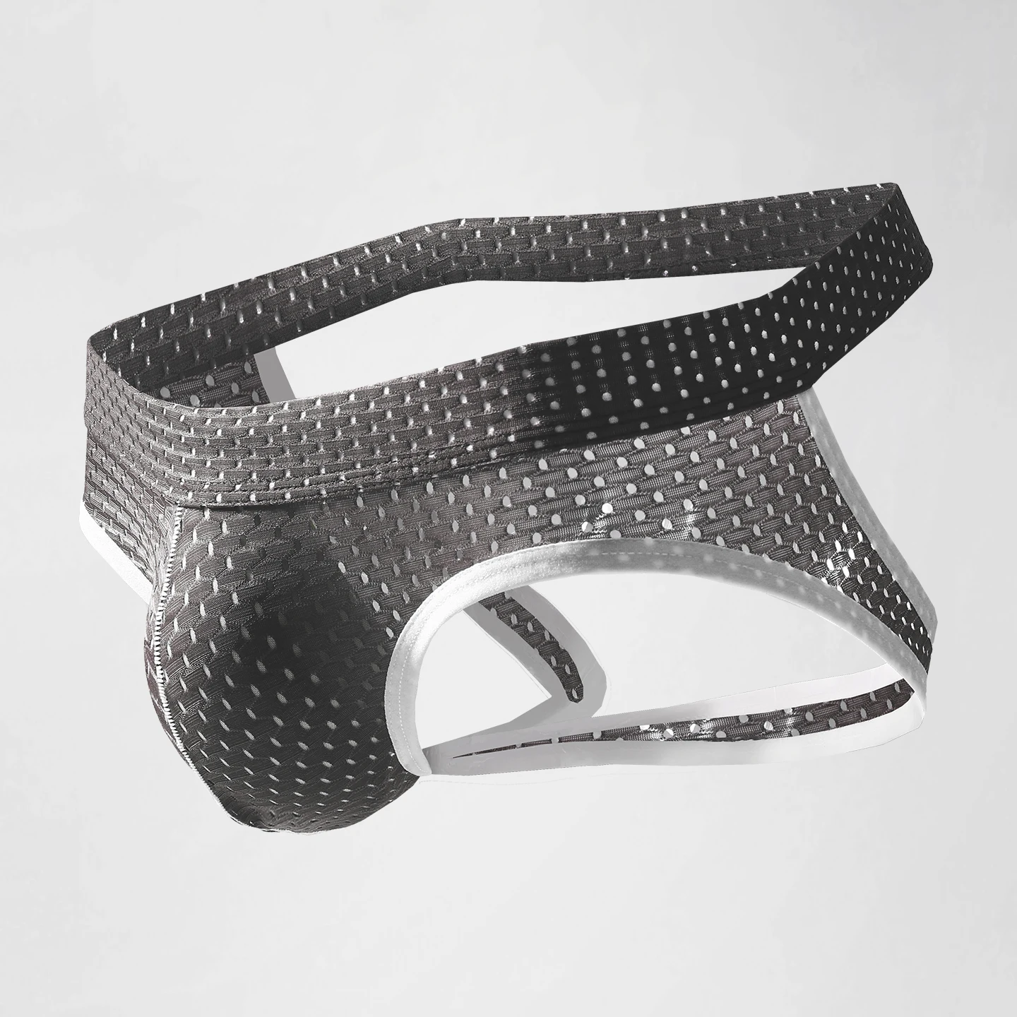Hollowed-out double T-shaped underwear for men, low-waisted ice silk T pants, elastic and sexy underpants, comfortable T-shaped