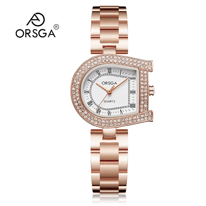 Women Quartz Watch Luxury Clock Fashion Elegant Rose Gold Sliver Case Diamond Dial Vintage New Orologio Reloj Ladies Wristwatch