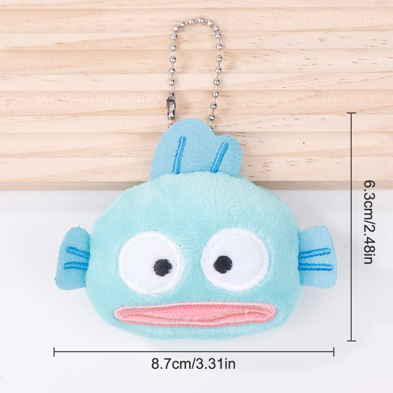 Porte-clés de broche de beurre de dessin animé d'anime mignon, pendentif de monstre de poisson, jouets d'ornements de sac à dos