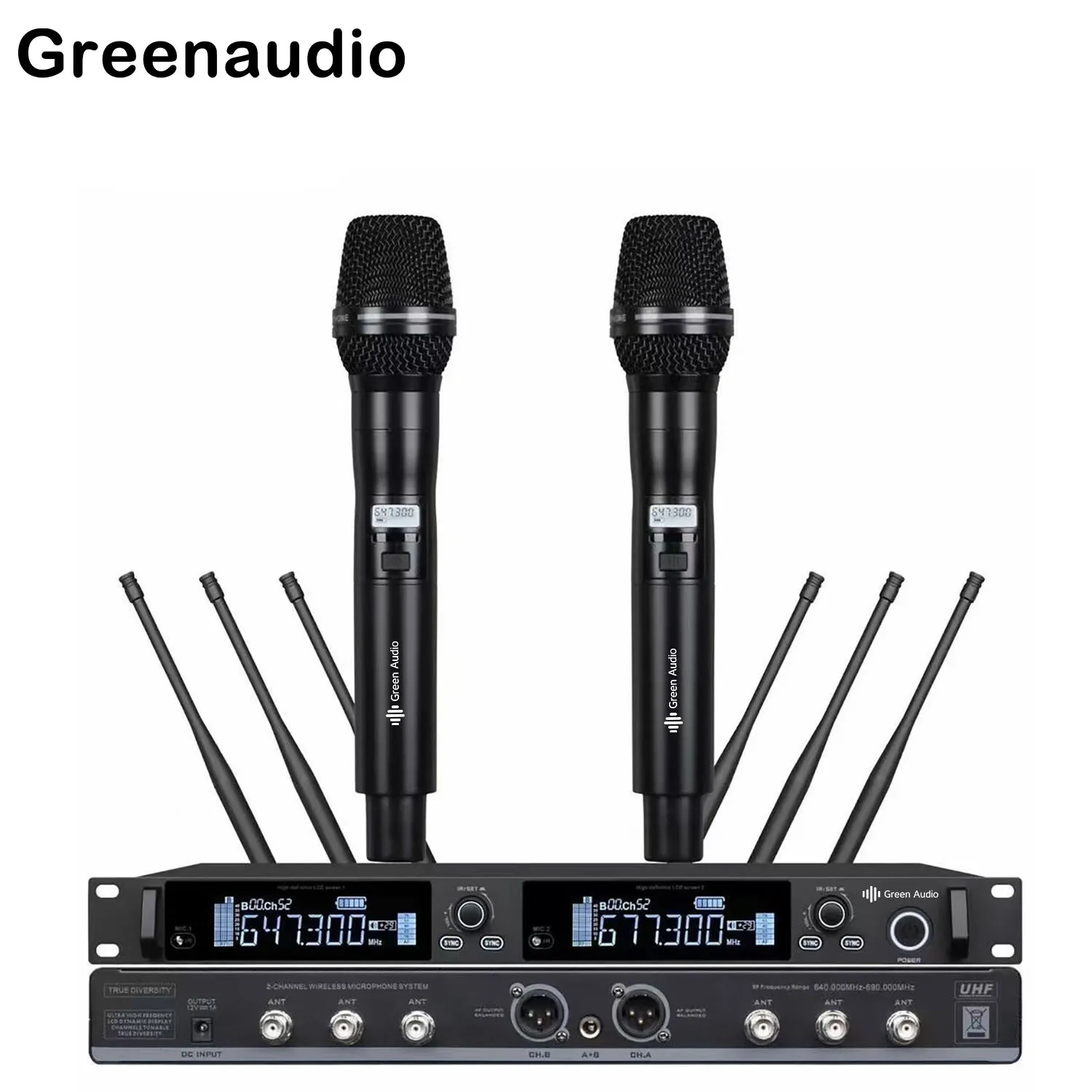 

GAW-MA600 2-Channel UHF Karaoke Dynamic Wireless Handheld Microphone True Diversity Mic System for Stage Show/Live/Conference