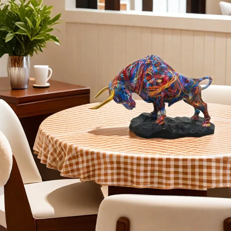 Wall Street Style - Elegant Bronze Bull Statue, Multi Functional Resin Art for Home and Office Decoration, Statue Decoration