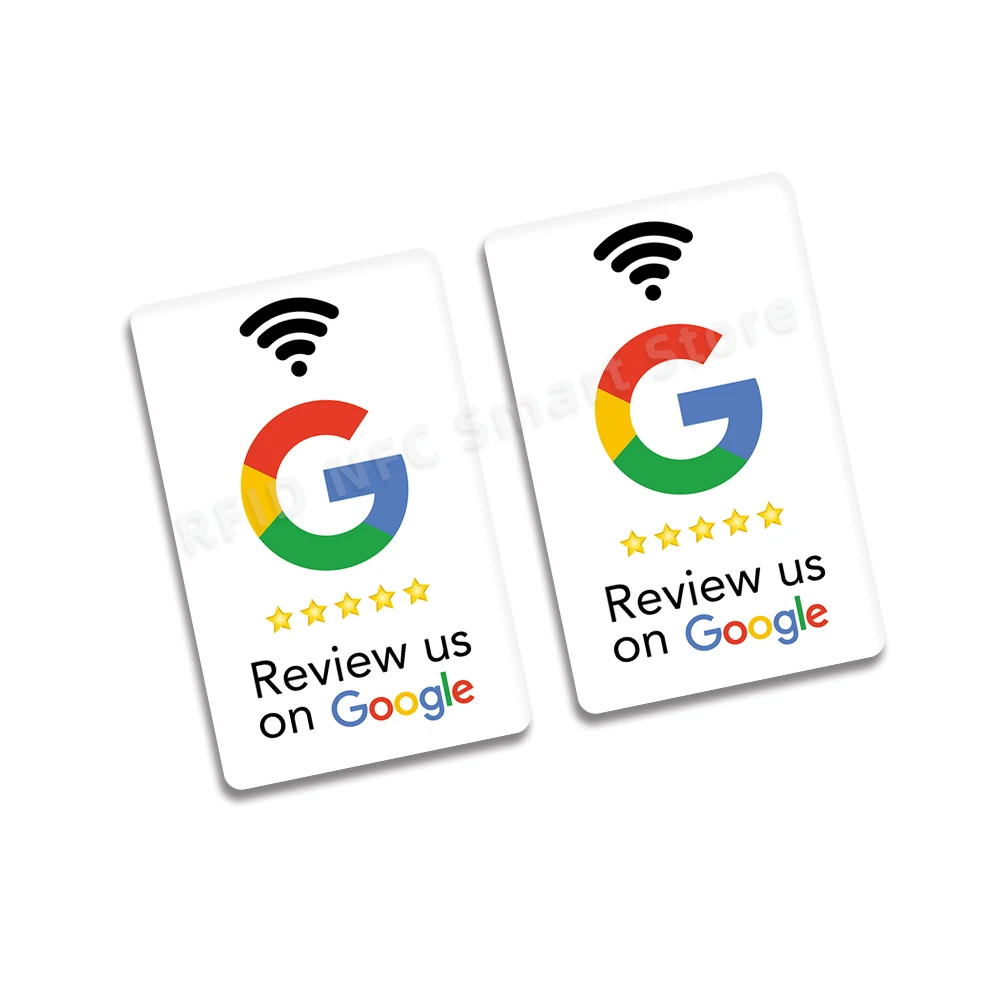 NFC Google Review Cards Android/iPhone Tap URL Writing Social Business Review Cards  Back Sticker NFC Custom Card