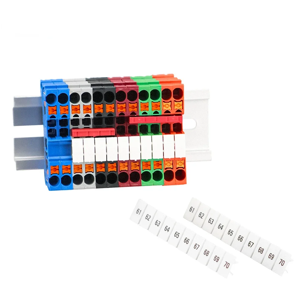 Zack Marker Strips With Standard Numbering With Blank For UK And ST And PT DIN Rail Terminal Blocks ZB4 ZB5 ZB6 ZB8 ZB10 10Pcs