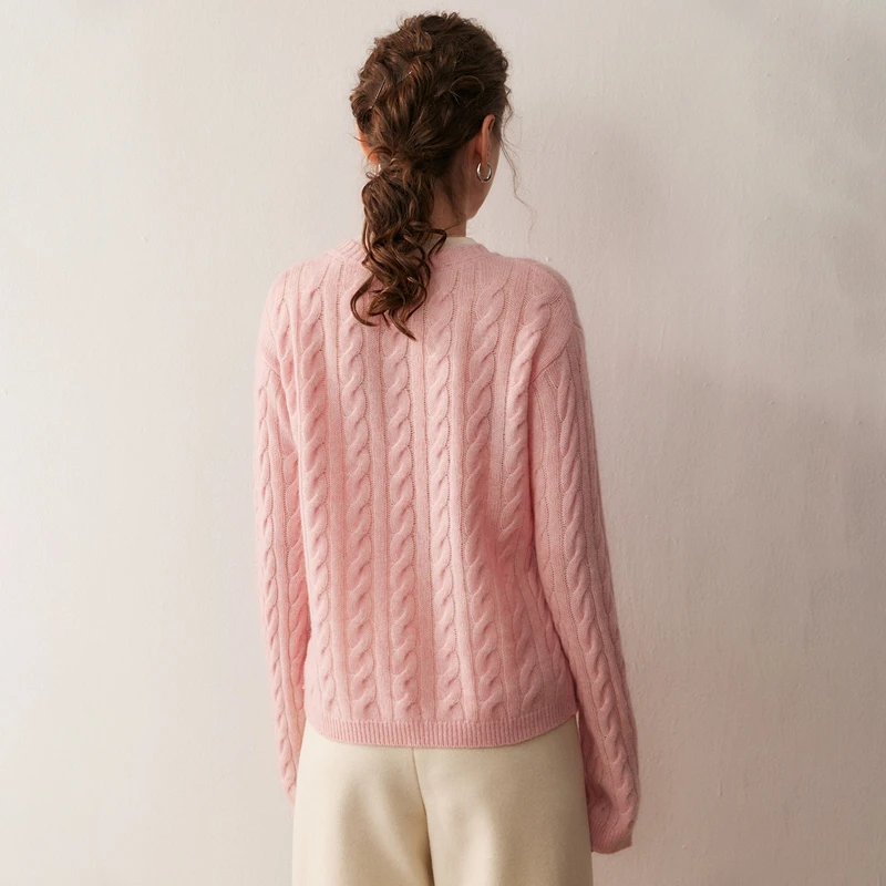 

Осень/зима женский пуловер из 100% кашемира, повседневный вязаный свитер, свободные топы с круглым вырезом, толстые теплые искусственные два джемперы