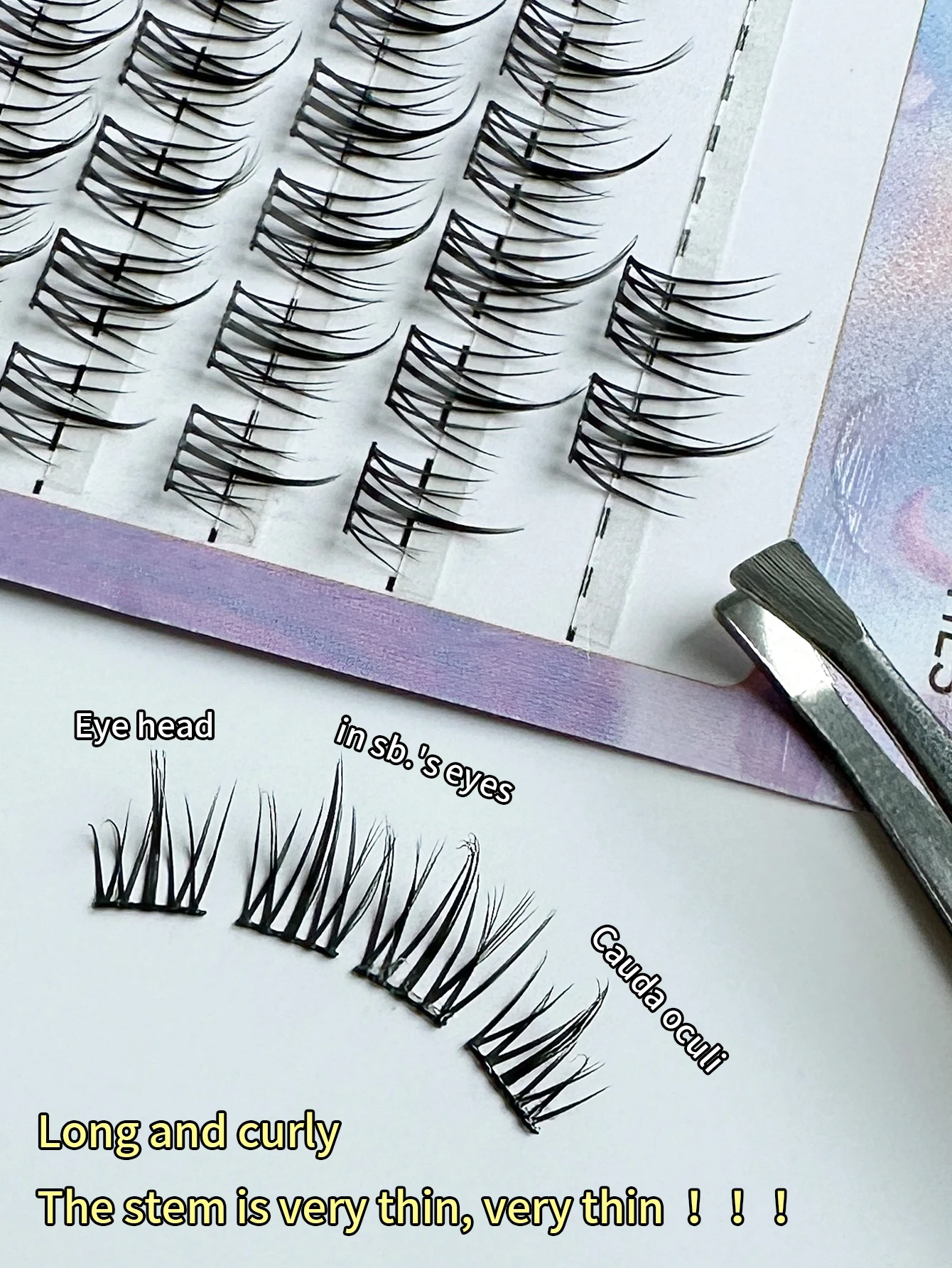 Confortevole e naturale autoinnesto colla per ciglia finte bigodino per ciglia in quattro pezzi non è facile da togliere.