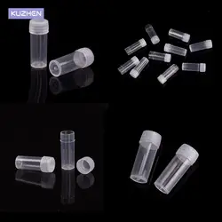 Botellas rellenables de 5ml, tubos de ensayo de plástico para centrífuga, viales, contenedores de muestra, artesanía en polvo con tapas de tornillos, 10 unids/lote