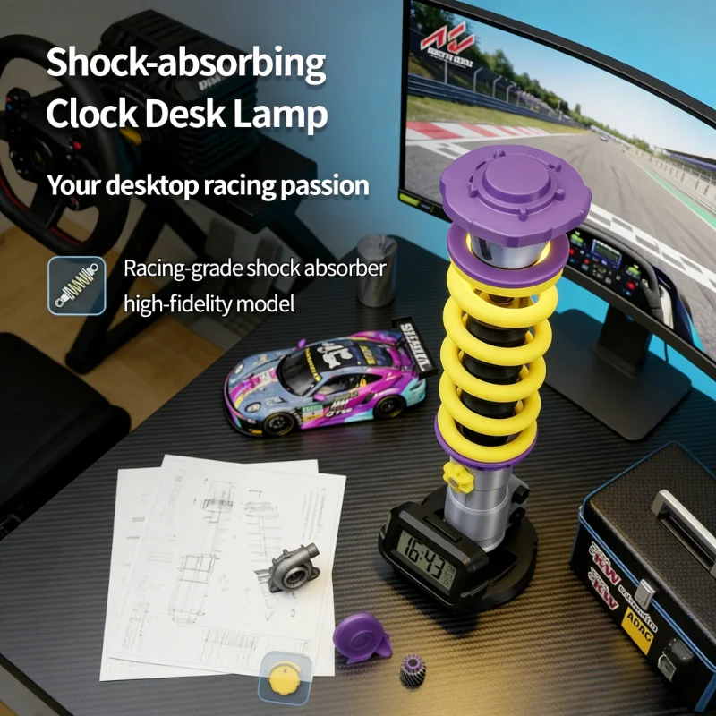 Modern Industrial Shock-Absorbing Lamp, Practical Lighting Solution with Creative Edge Light for Bedroom and Desk