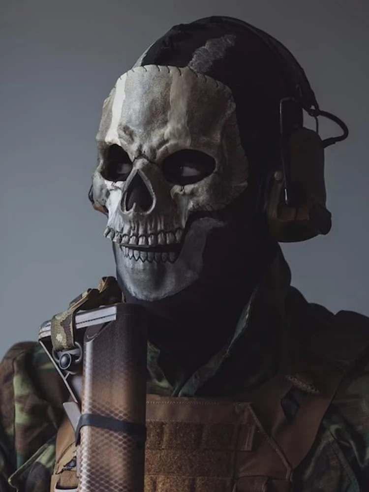 Halloween Horror Fantasma Teschio Maschera Call of Duty MW2 Gioco di ruolo Copricapo in lattice Casco Cosplay Esegui festa in maschera Prop Cosplay