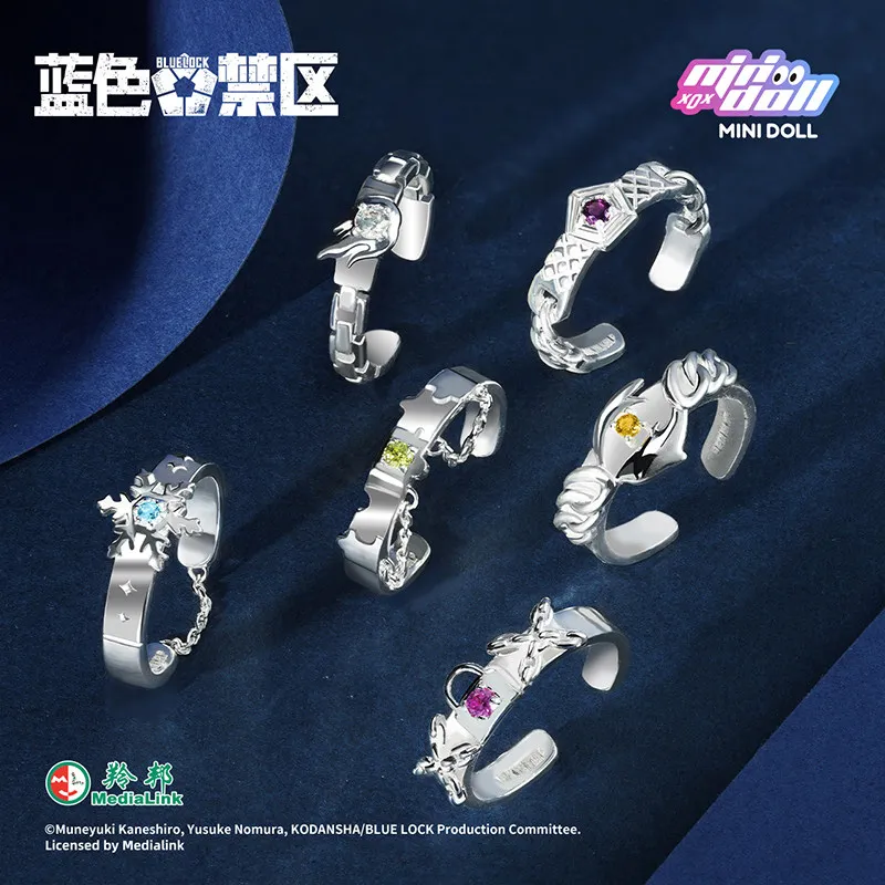 

Blue Lock Ring Anime Derivative Adjustable Open Ring Jewelry Blind Box Cosplay Accessory For Anime Collectors