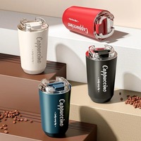 Xiaomi 380ml Stainless Coffee Cup Steel Thermos with Straw Double-layer Vacuum Insulated Cup Portable Travel Car Creative Cup