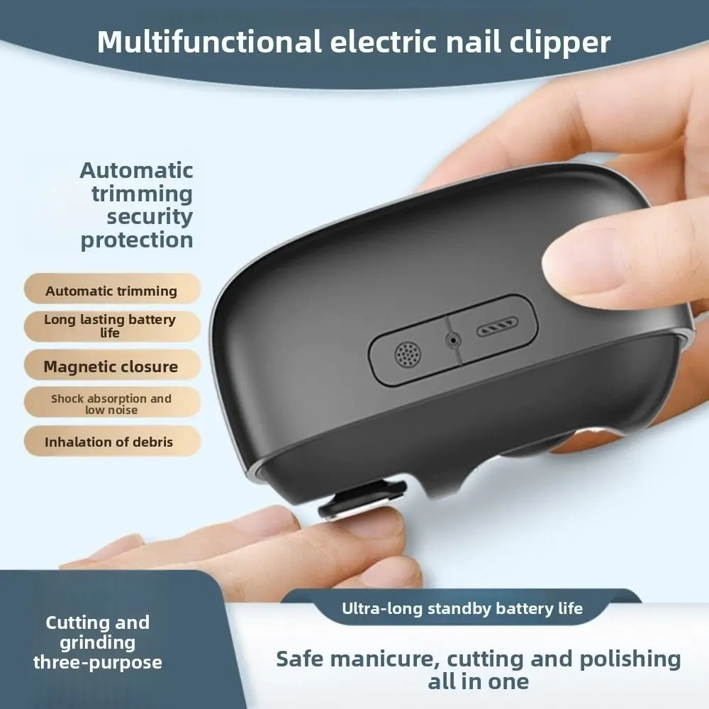 

3 in 1 Easy Clip Nail Clippers Rechargeable with LED Light Electric Nail Clipper Polishing Function Nail Trimmer