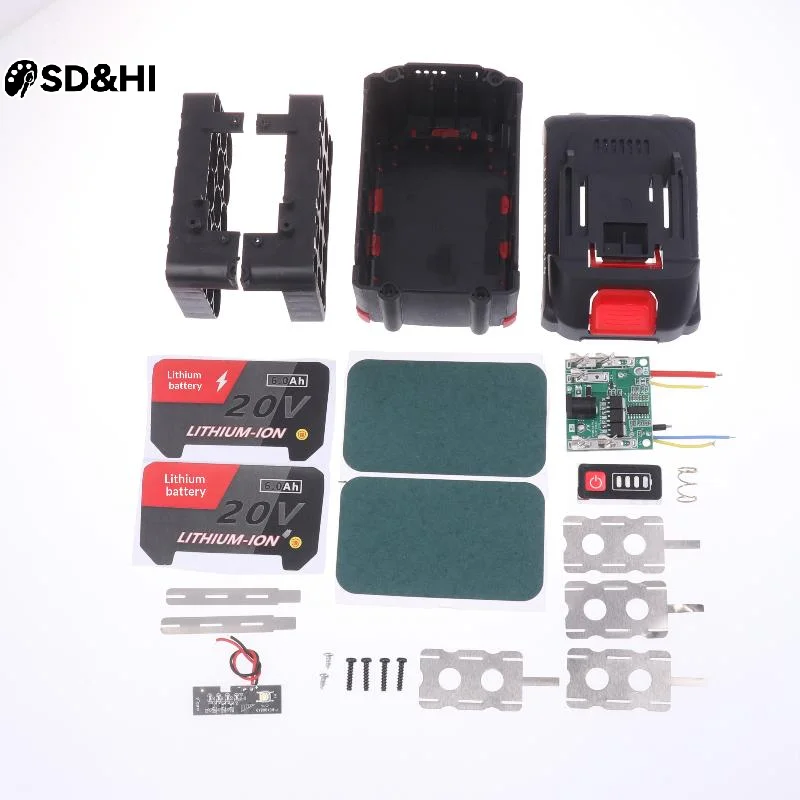15X18650 Li-ion Battery Case BMS PCBA Protection Circuit Board Box Shell For Lithium Battery 21V Housings DC Input Socket
